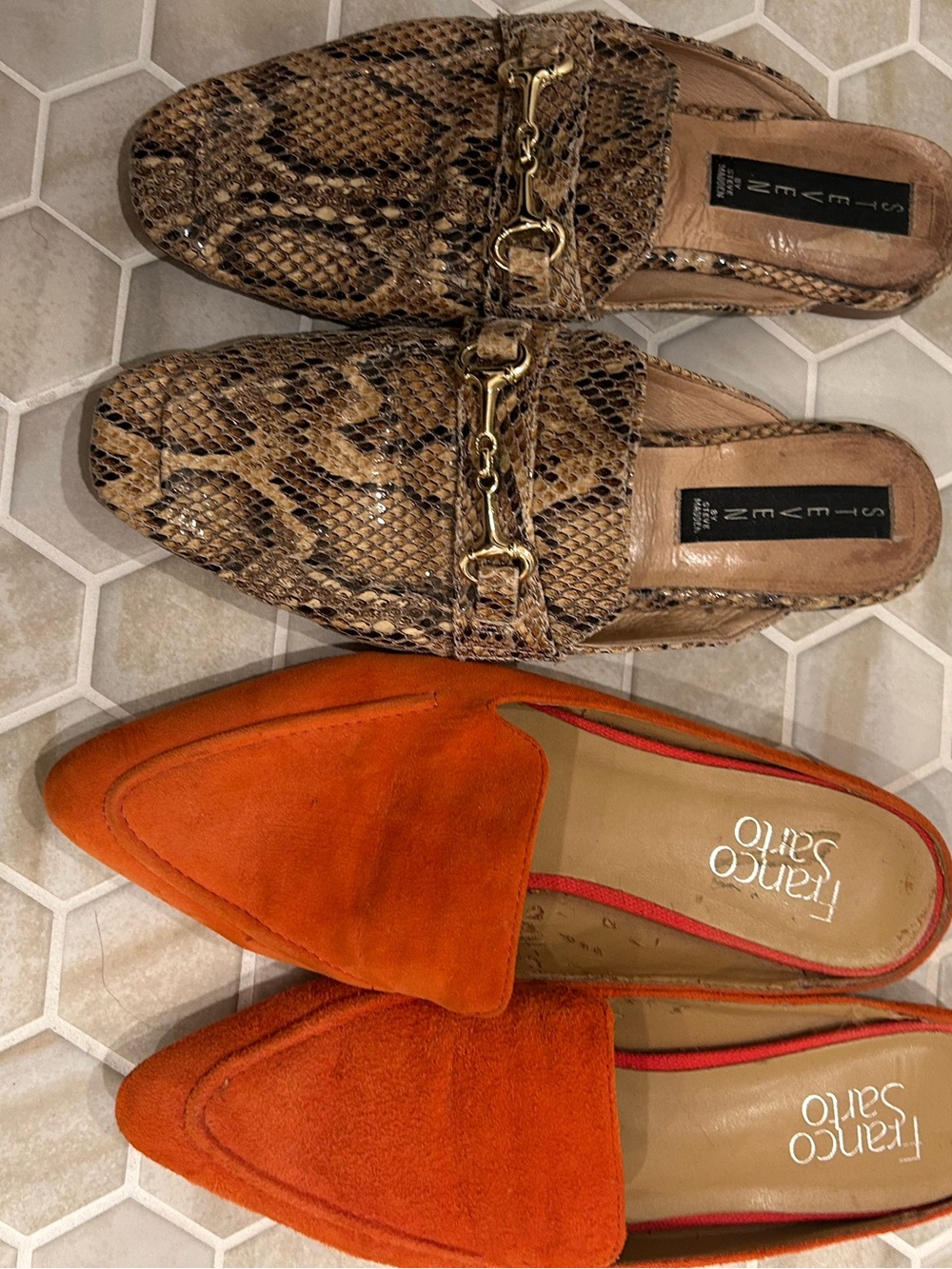Shoes — 2 Pair Franco and Steve Madden Mules